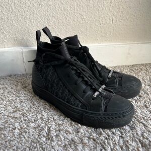 Dior Black Monogram High-Top Sneakers
